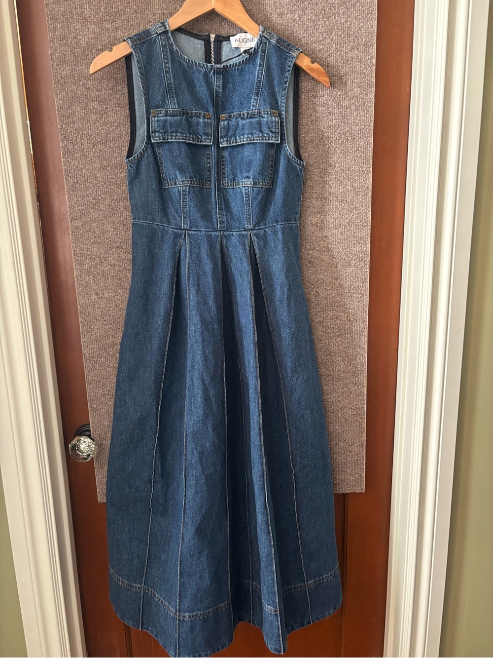 Brand New Blue Denim Midi Dress